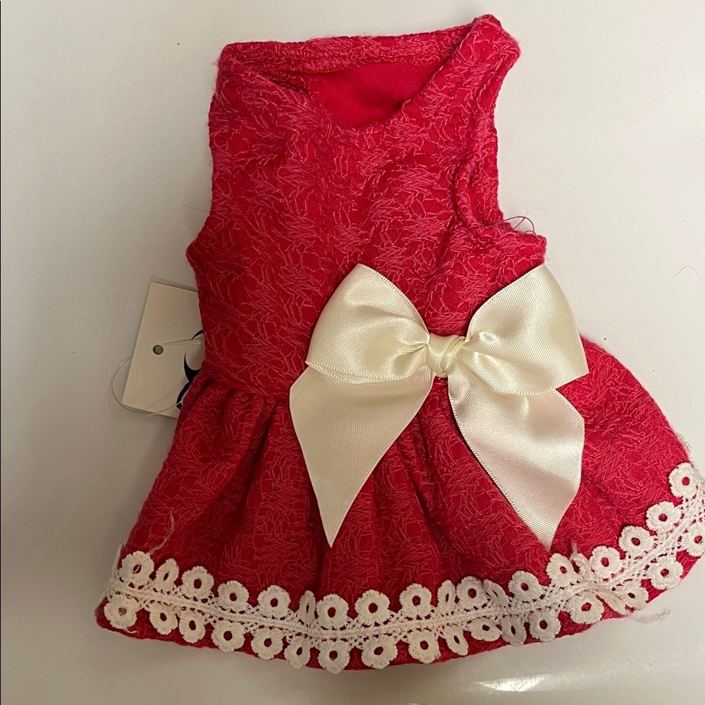 Elegant Pink Dog Dress with Bow
